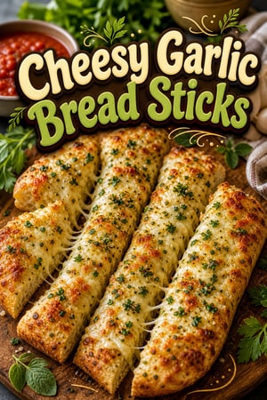 Cheesy Garlic Bread Sticks with Homemade Dough
