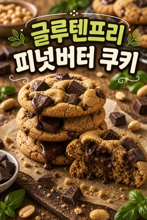 집에서 간단하게 만드는 글루텐프리 피넛버터 쿠키: 촉촉 쫄깃한 초콜릿 청크 쿠키 레시피 소금 토핑 포함