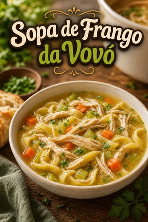 Sopa de Frango da Avó com Massinha e Vegetais
