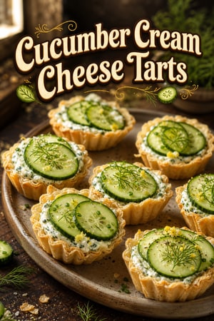 Herbed Cream Cheese Cucumber Tarts