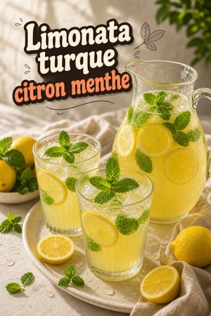 Limonata turque facile au citron et menthe fraîche