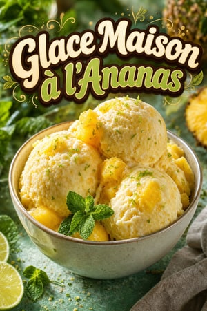 Glace à l'Ananas Maison Ultra Onctueuse aux Fruits Frais