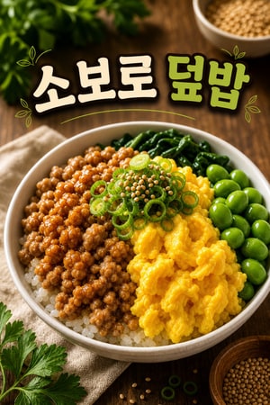 소보로 덮밥 - 간단한 일본식 닭가슴살 덮밥