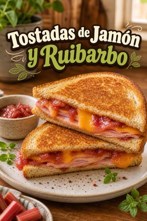 Tostadas de Jamón y Mermelada de Ruibarbo