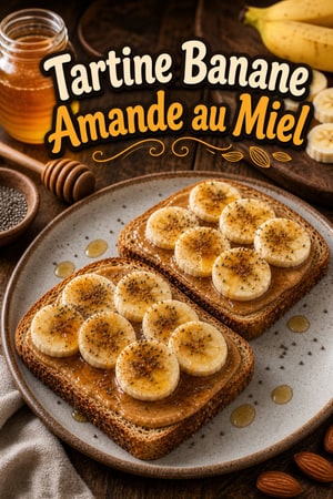 Tartine Énergétique Banane et Beurre d'Amande au Miel