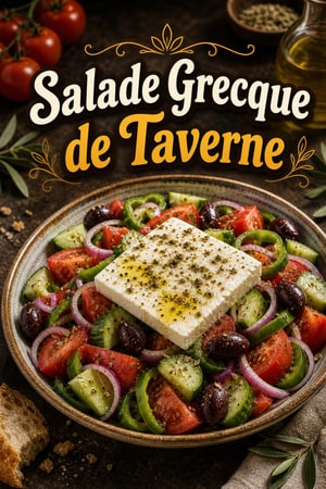Salade Grecque de Taverne Authentique à la Féta et Olives