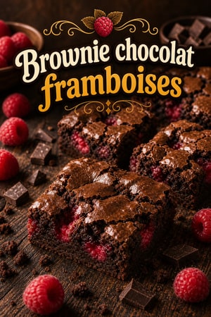 Brownie au chocolat et framboises : la recette fondante
