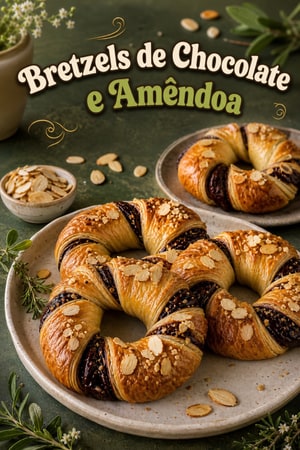 Pastel de Chocolate e Amêndoa em Forma de Bretzel