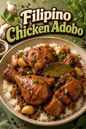 Classic Filipino Chicken Adobo with Garlic and Soy Sauce