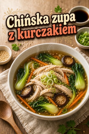 Chińska zupa z kurczakiem i warzywami dla zdrowia - lekka