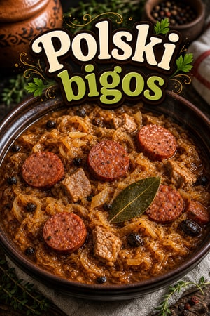 Autentyczny staropolski bigos z wędzoną kiełbasą