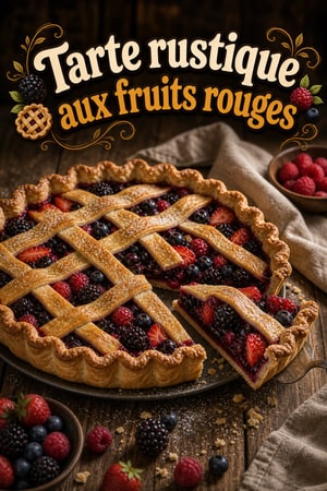 Tarte rustique aux fruits rouges, pâte feuilletée citronnée