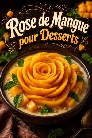Superbe Rose de Mangue : Une Décoration pour vos Desserts