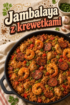 Autentyczna Jambalaya z krewetkami i kiełbasą Andouille