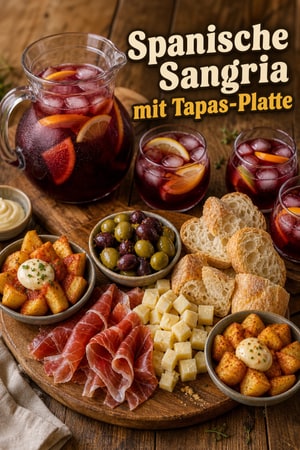 Spanische Sangria mit Tapas-Platte zum Freitagabend