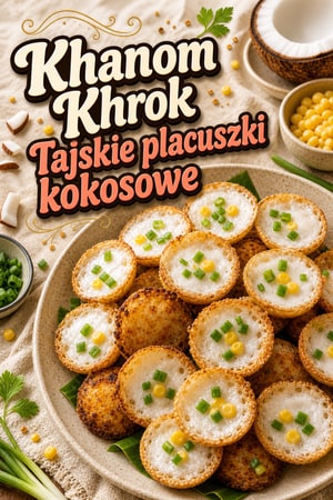 Autentyczne tajskie placuszki kokosowe (Khanom Khrok)