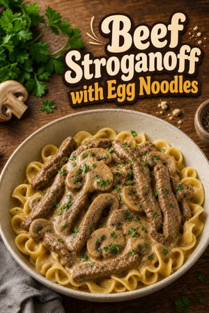 Beef Stroganoff with Egg Noodles