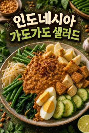 집에서 만드는 인도네시아 가도가도 샐러드, 색감 좋고 한상 차림으로 즐기는 크리미 땅콩소스 레시피