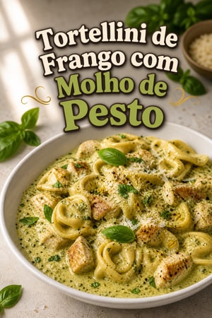 Tortellini de Frango com Molho de Pesto Cremoso