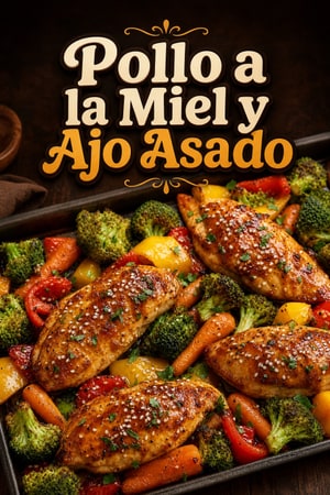 Pollo a la Miel y Ajo Asado en una Sola Bandeja