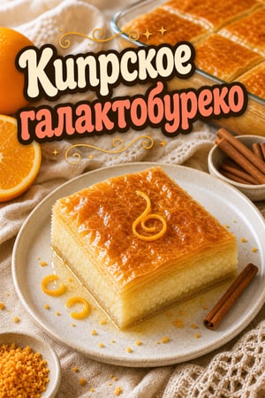 Традиционное кипрское Галактобуреко с цитрусовым сиропом