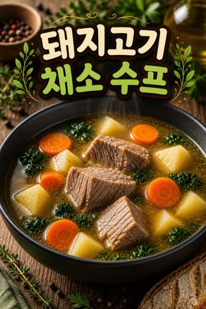 푹 고아낸 돼지고기와 뿌리채소 수프: 든든하고 따뜻한 한 그릇 레시피