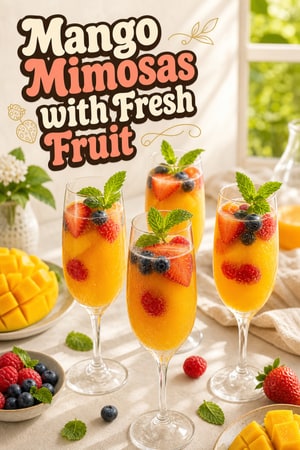 Mango Mimosas with Fresh Fruit