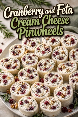 Cranberry and Feta Cream Cheese Pinwheels