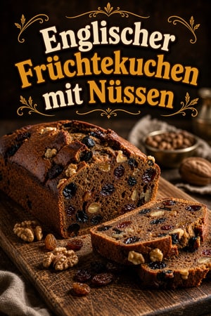 Rustikales englisches Früchtebrot mit Nüssen & Rum
