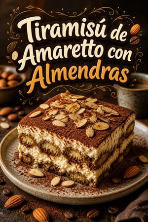 Tiramisú de Amaretto Aterciopelado con Almendras Tostadas