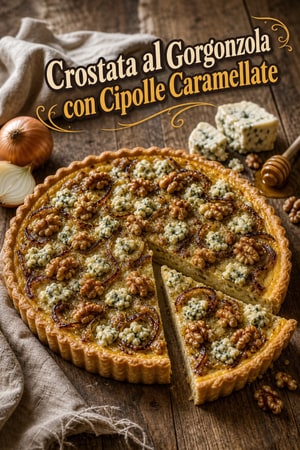 Crostata al Gorgonzola con Cipolle Caramellate