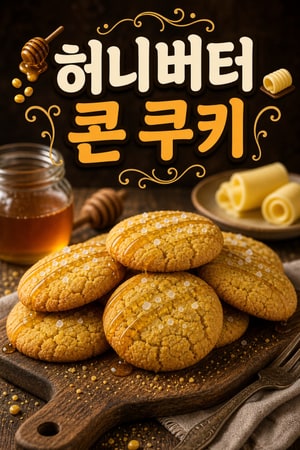 갈색버터와 꿀의 고소함, 옥수수 식감이 살아있는 바삭하고 촉촉한 글루텐프리 쿠키 레시피 (간단)