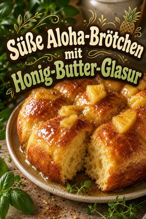 Süße Aloha-Brötchen mit Honig-Butter-Glasur