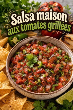 Salsa Maison Authentique aux Tomates Grillées et Coriandre