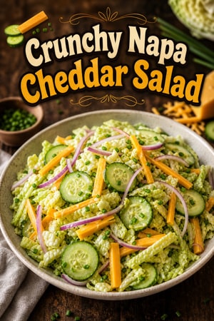 Crunchy Napa Cabbage and Cucumber Salad with Sharp Cheddar
