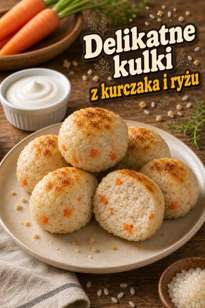 Miękkie kulki z kurczaka i ryżu — delikatne dla dzieci