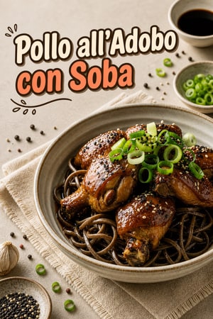 Pollo all'Adobo con Tagliatelle di Grano Saraceno