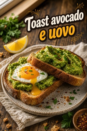 Toast di pane rinato con avocado e uovo al tuorlo cremoso