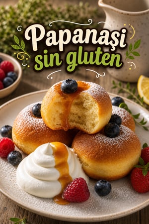 Papanași sin gluten al estilo francés con crème fraîche