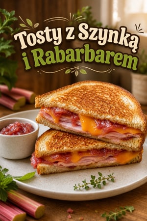 Tosty z szynką i dżemem z rabarbarzu