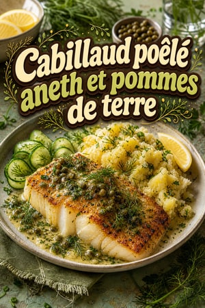 Cabillaud poêlé à la suédoise, aneth et pommes de terre