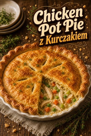 Klasyczne domowe Chicken Pot Pie z chrupiącym ciastem