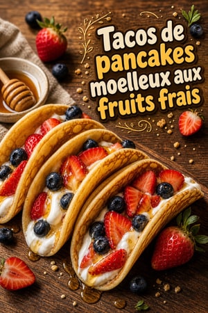 Tacos de pancakes moelleux aux fruits frais et yaourt