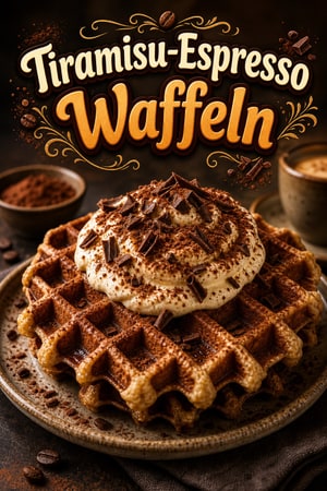 Tiramisu-Espresso-Waffeln mit cremiger Mascarpone-Haube