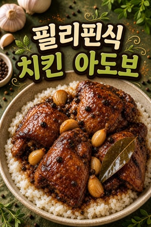 필리핀 국민 요리 치킨 아도보 레시피: 마늘과 간장으로 만든 풍미 가득한 닭조림