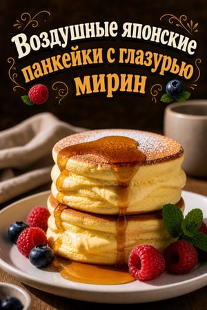 Воздушные японские панкейки с глазурью мирин