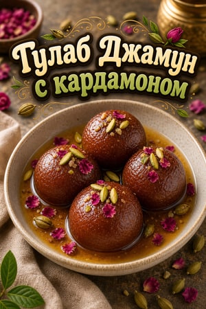 Аутентичный Гулаб Джамун с кардамоном и розовым сиропом