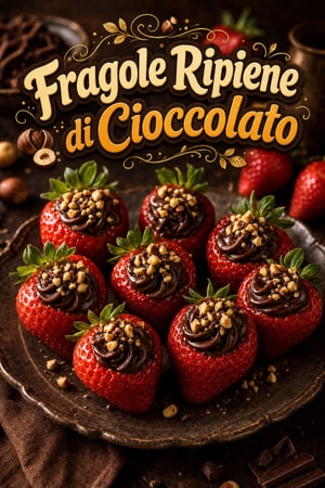 Fragole Ripiene di Cioccolato e Granella di Nocciole