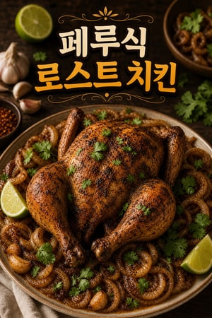페루식 로스트 치킨: 카라멜 양파와 함께