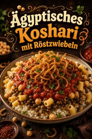 Authentisches ägyptisches Koshari mit Reis & Linsen